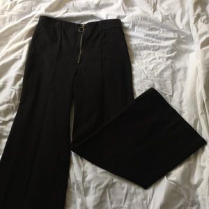 High rise pleated wide leg pants